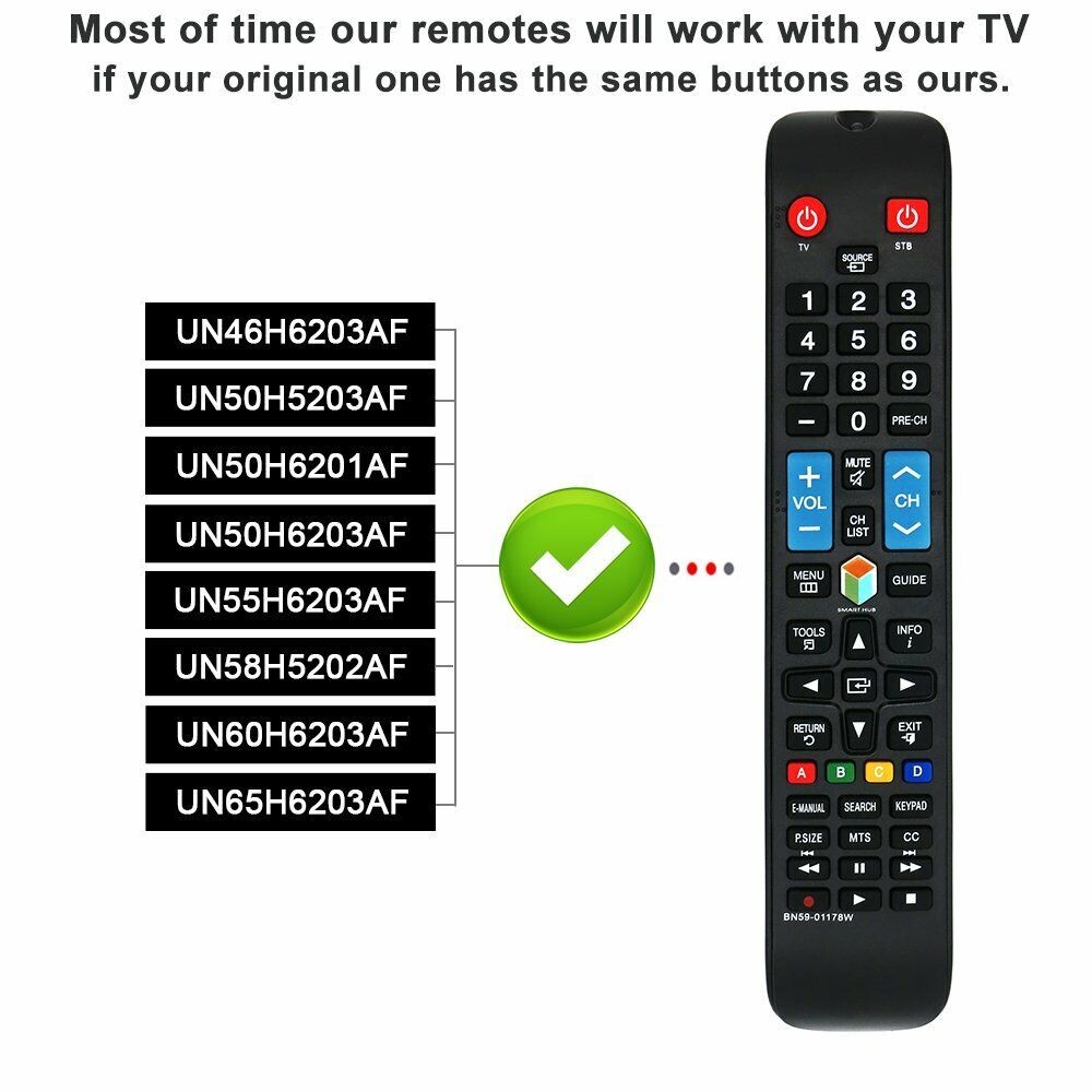 NEW TV REMOTE CONTROL BN59-01178W Fit for All Samsung LCD LED HD Smart TV
