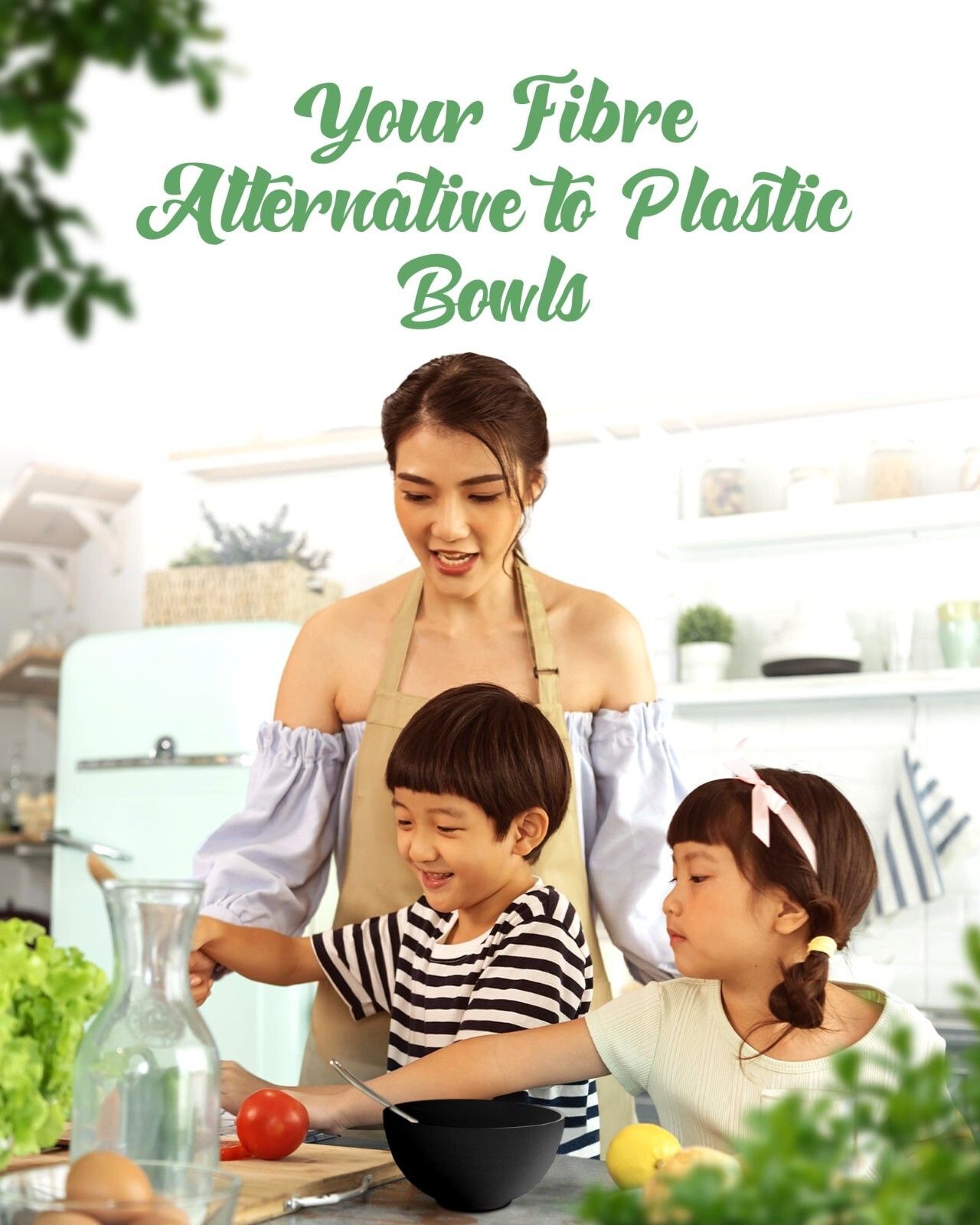 Wheat Straw Bowls Set of 4 Unbreakable Plastic Dishes Dinner Microwave Safe