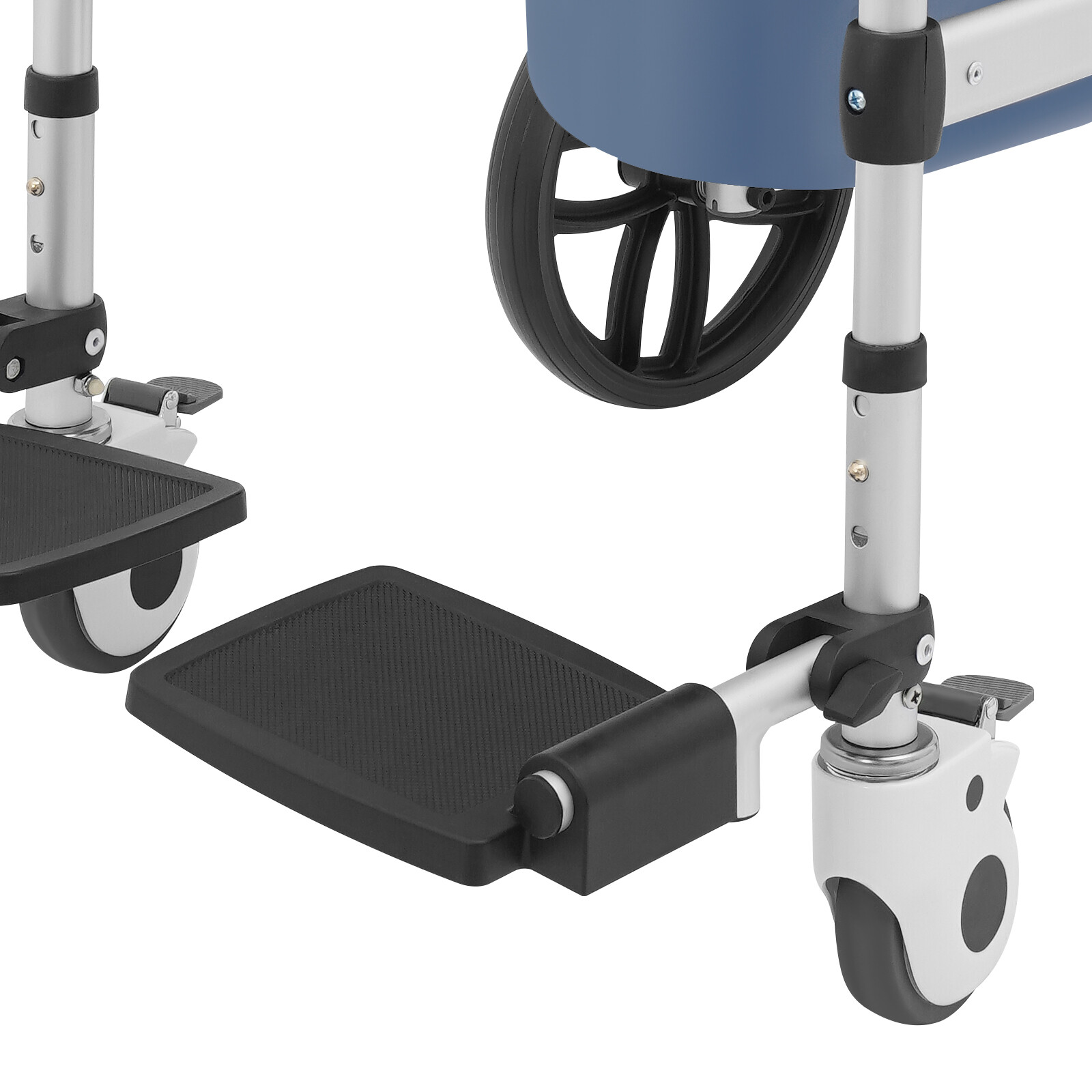 Foldable Shower Rolling Chair Adjustable Seat Folding Bath Wheelchair w/ Wheels