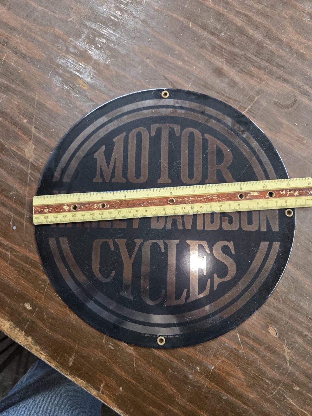 HARLEY DAVIDSON MOTORCYCLES Round PORCELAIN Steel Ande Rooney SIGN