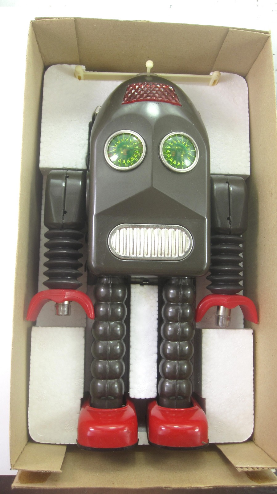 Vintage THUNDER ROBOT 11.5" Tin Reproduction Robot For Display - Schylling Brown