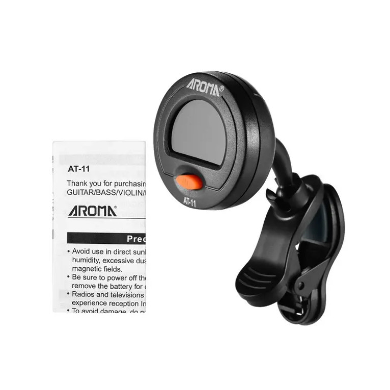 Aroma AT-11 Color Clip On Tuner Chromatic for guitar bass violin ukulele banjo