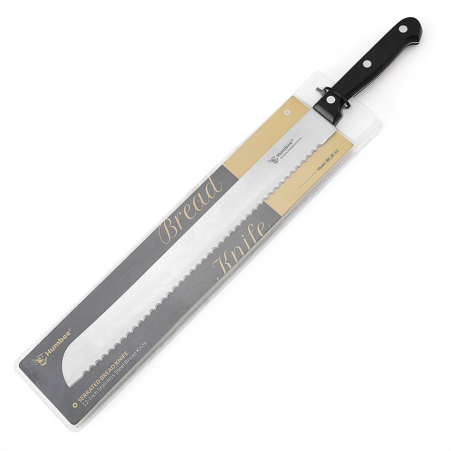 Humbee Chef, Stainless Steel Serrated Bread Knives 8/10/12 inch