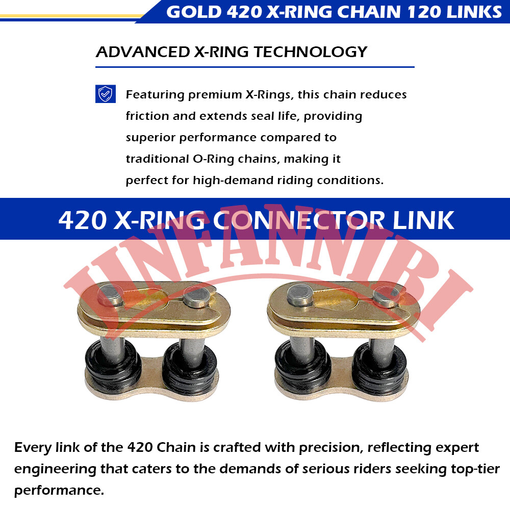 420 X-Ring Chain 120 Links & Connecting Master Links for Kawasaki KX85 2001-2020