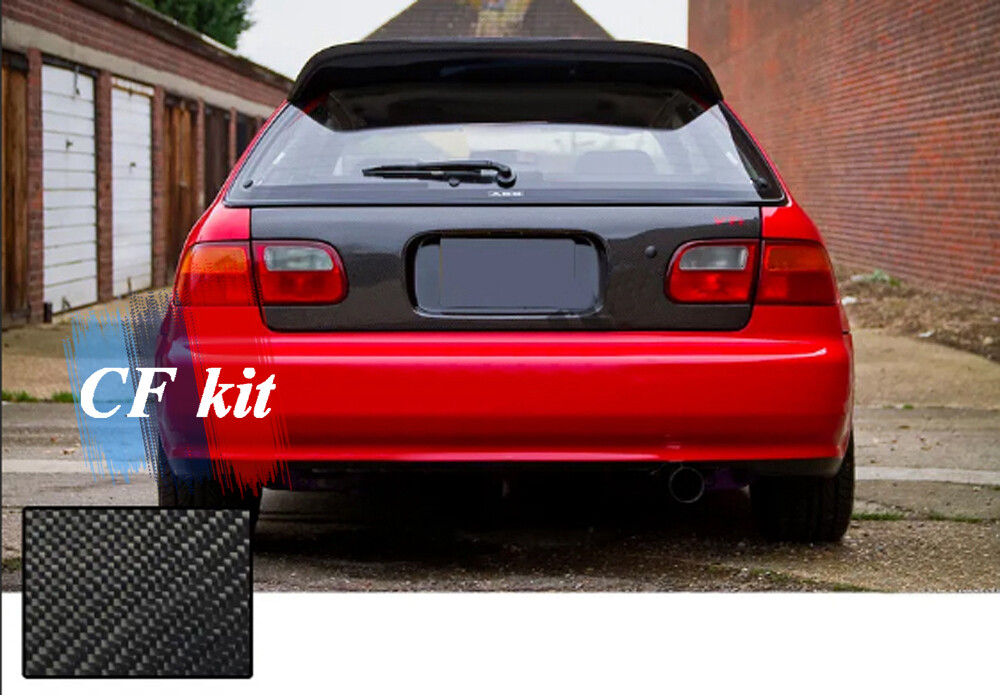 For 92-95 Honda EG Civic Carbon Fiber Hatchback Rear Trunk Boot Lid Cover 3Dr