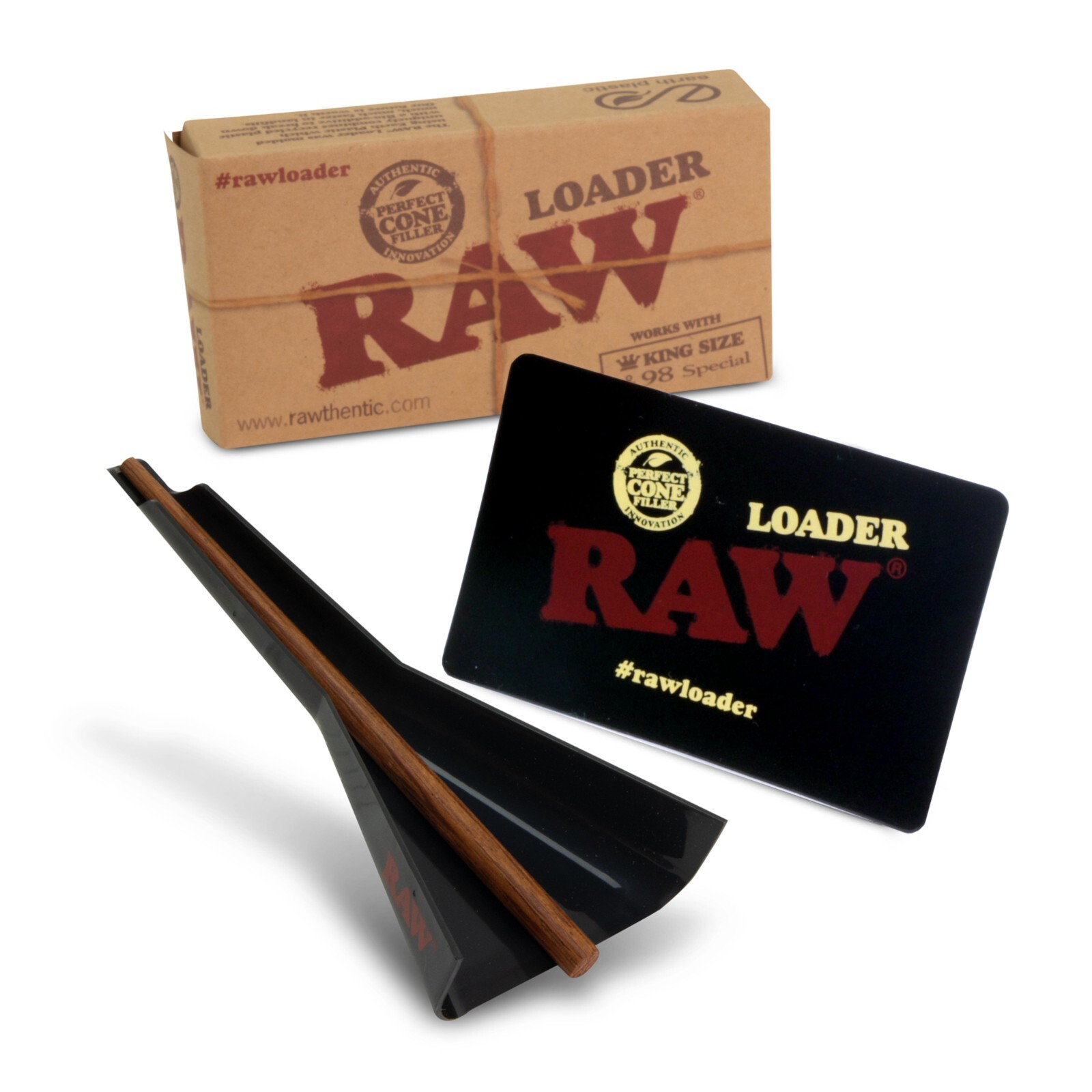 RAW Loader for King Size Cones with Scoop Card and Poker