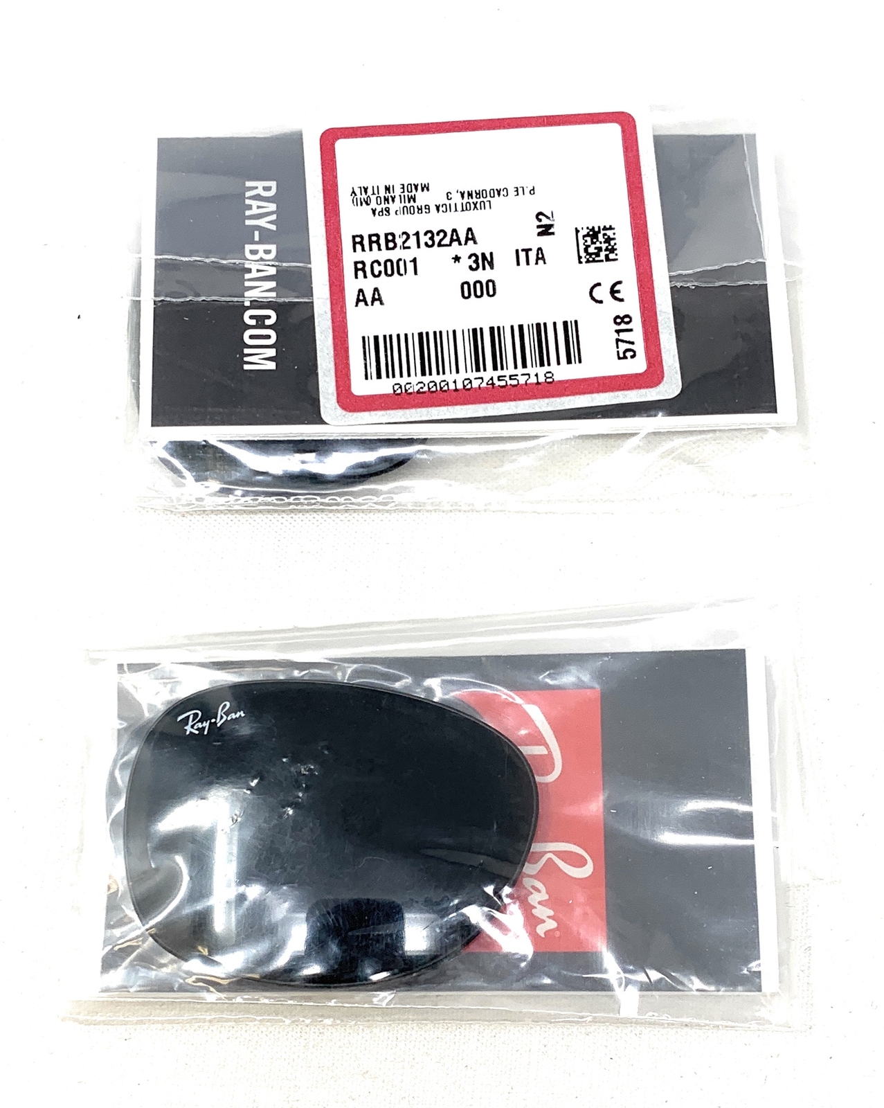 Sealed Authentic RAYBAN Replacement Lenses RB2132 New Wayfarer G15 52mm