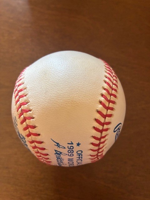 1989 Official Rawlings World Series Baseball A's/Giants (Earthquake Series)