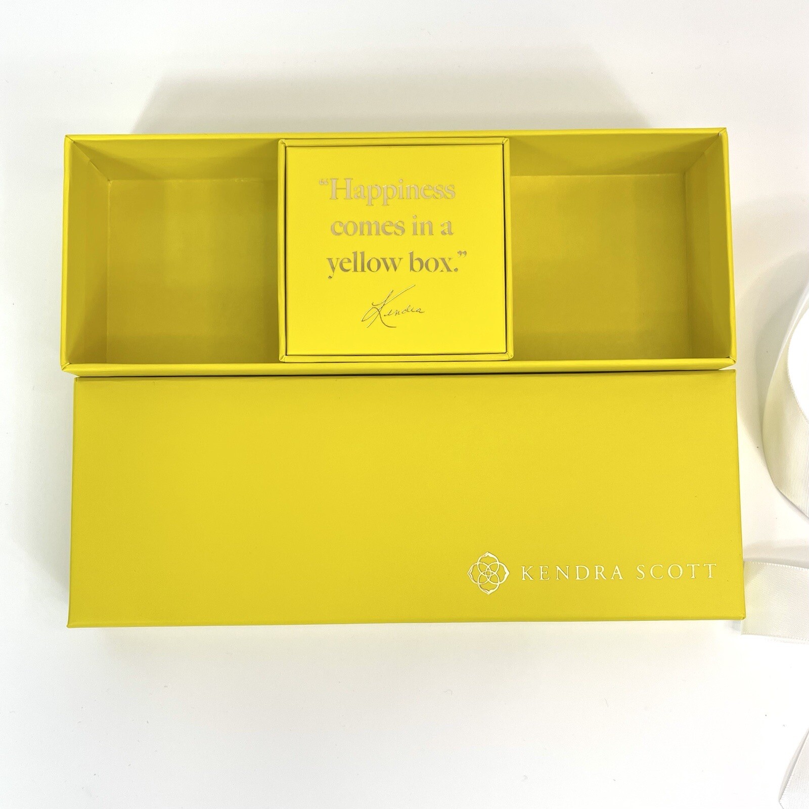 KENDRA SCOTT Small Rectangle Empty Gift Box 3 Compartments 3”x8” (2.75”x3”)