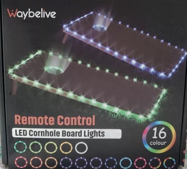 Waybelive LED Cornhole Board Lights - Remote control - 16 Colors