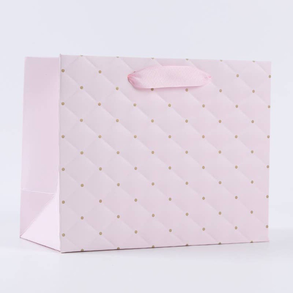 Pink dot wavy surface gift bag w/ free tissue: Small