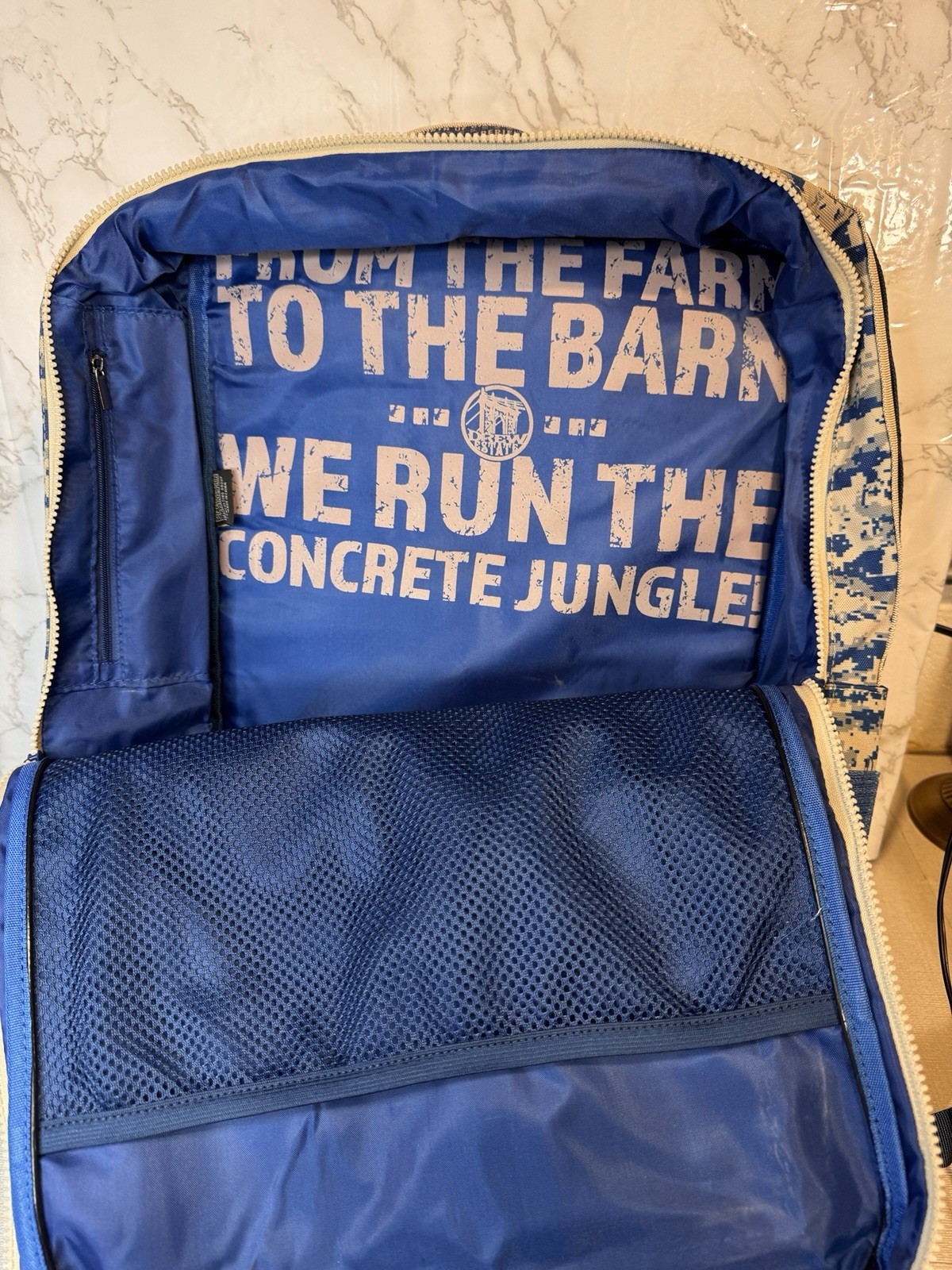 Drew Estate Barn Smoker Backpack Laptop Carry Bag Blue Camo Large