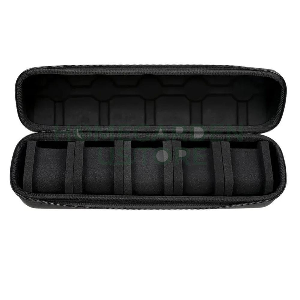 5-Compartment Portable Watch box - With Handle, Flip-Top Lid, and Soft Lining