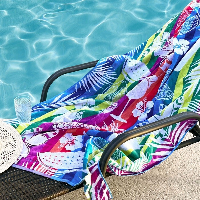 Oversized LUXURY French BEACH TOWEL 39"X71", 100% Cotton, Garnier-Thiebaut NWT