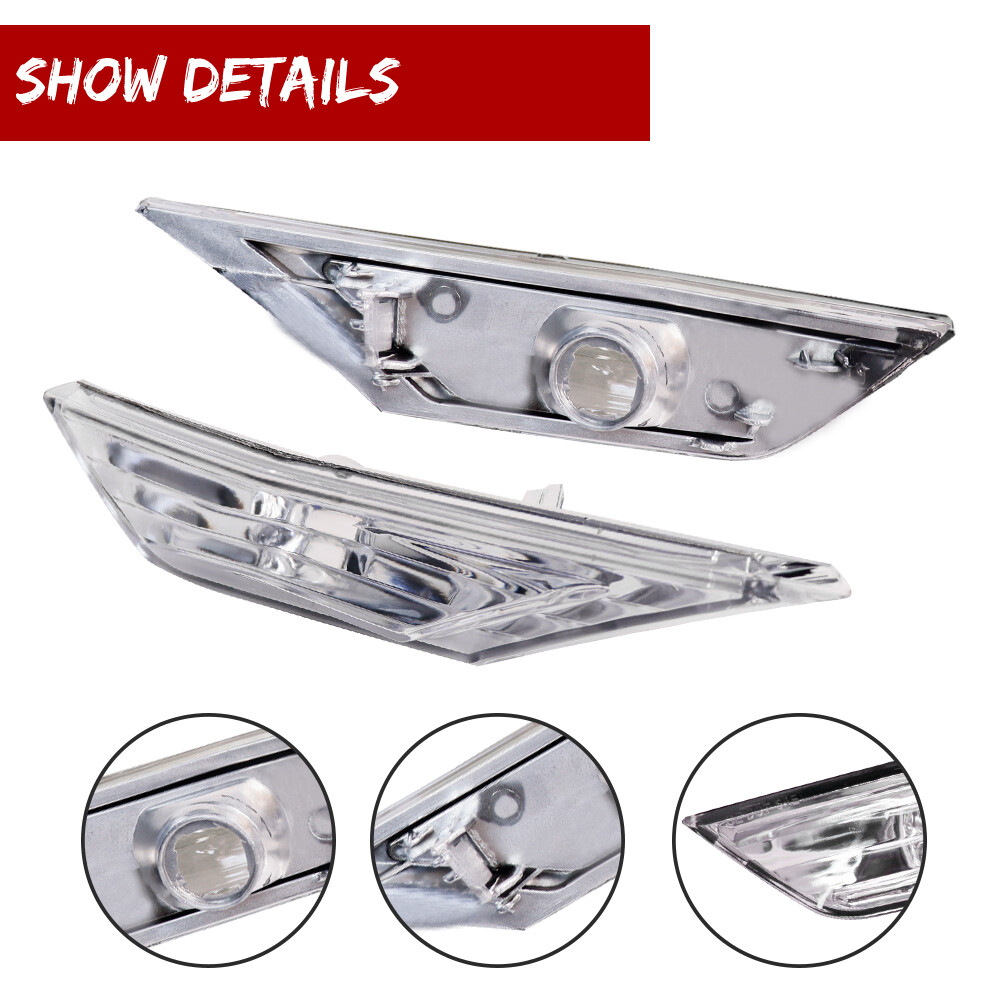 Pair Clear LED Side Lamp Turn Marker Signal Light For Honda Civic 2016-20 2021