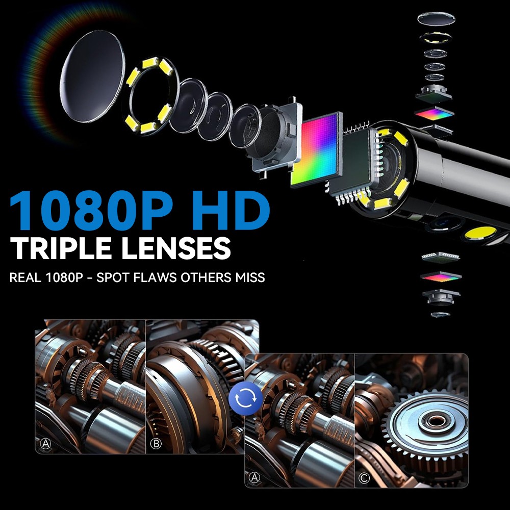 SALE! Endoscope 2-Way 360° Inspection Camera Articulating Borescope Semi Rigid