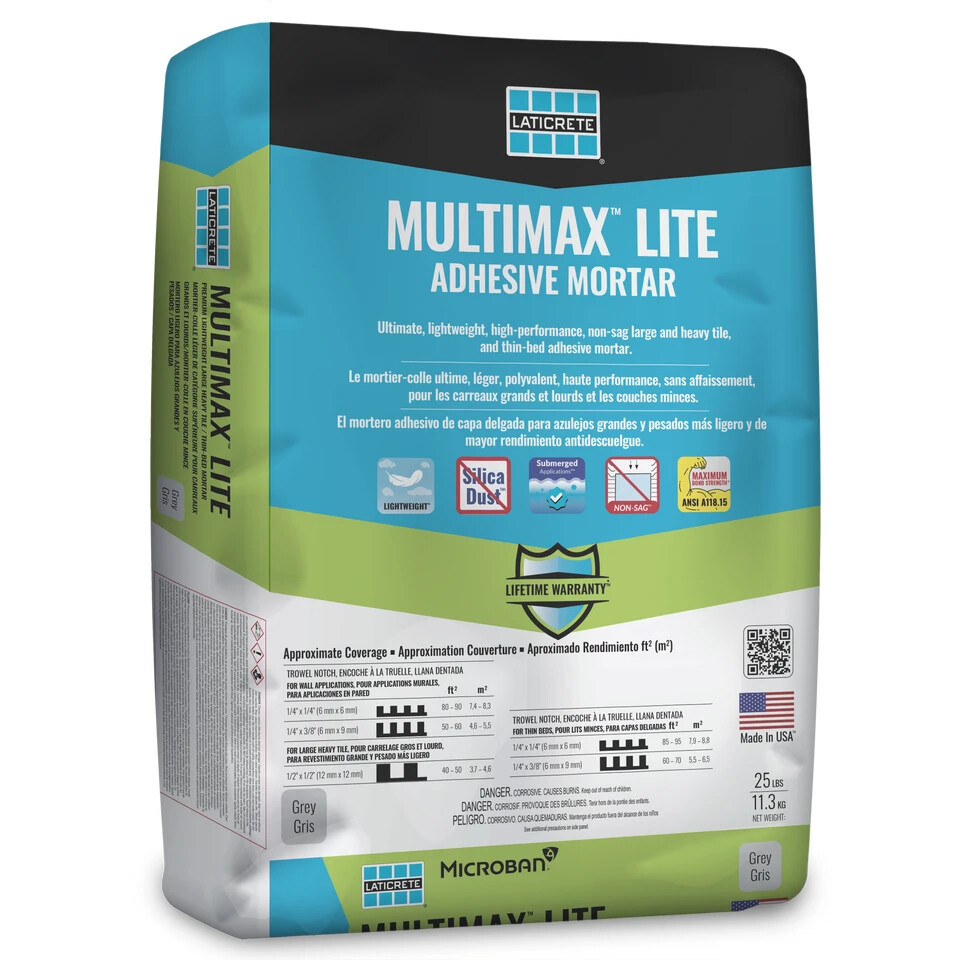 Laticrete MultiMax Lite Large & Heavy Tile Mortar - Grey 25 lb