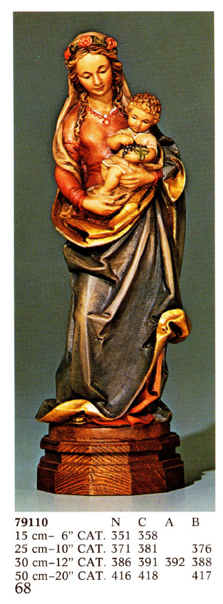 VTG ANRI 11" HAND CARVED WOOD OUR LADY VIRGIN MARY JESUS STATUE SCULPTURE FIGURE