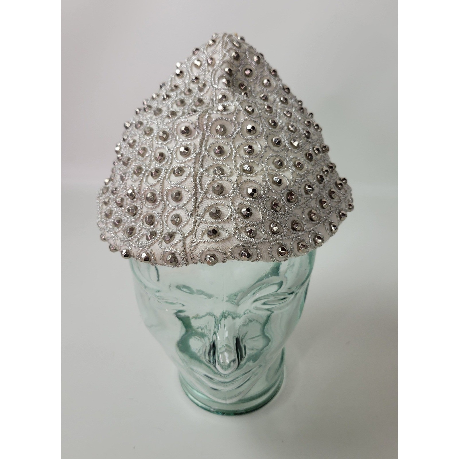Vintage Mr Milton Studded Cocktail Helmet Hat Marshall Field Debutante Room