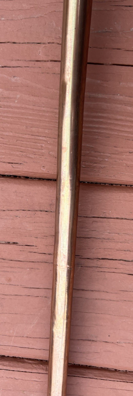 Signed George Potter Copper Brass Silver Long Fox Hunting Horn Wicker Sheath