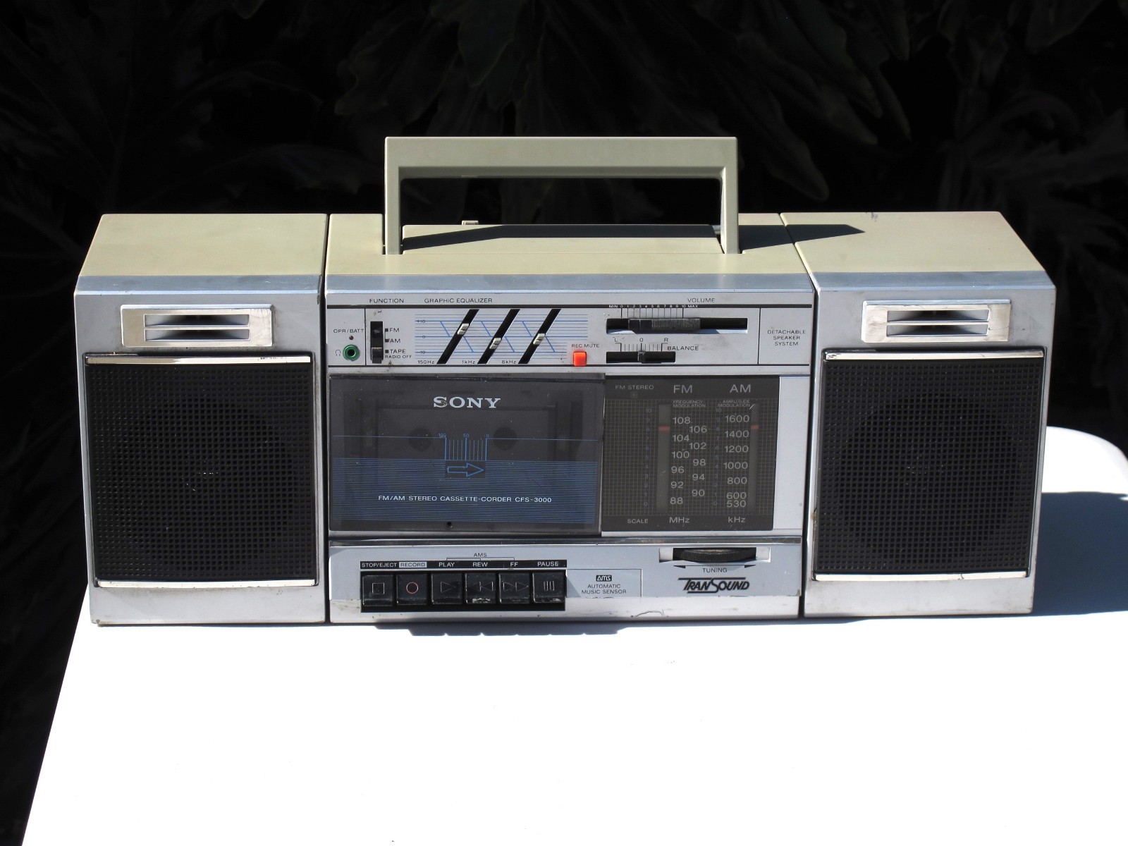 Vintage 80s Sony CFS-3000 Boombox Retro AM/FM Transound Stereo Cassette READ!