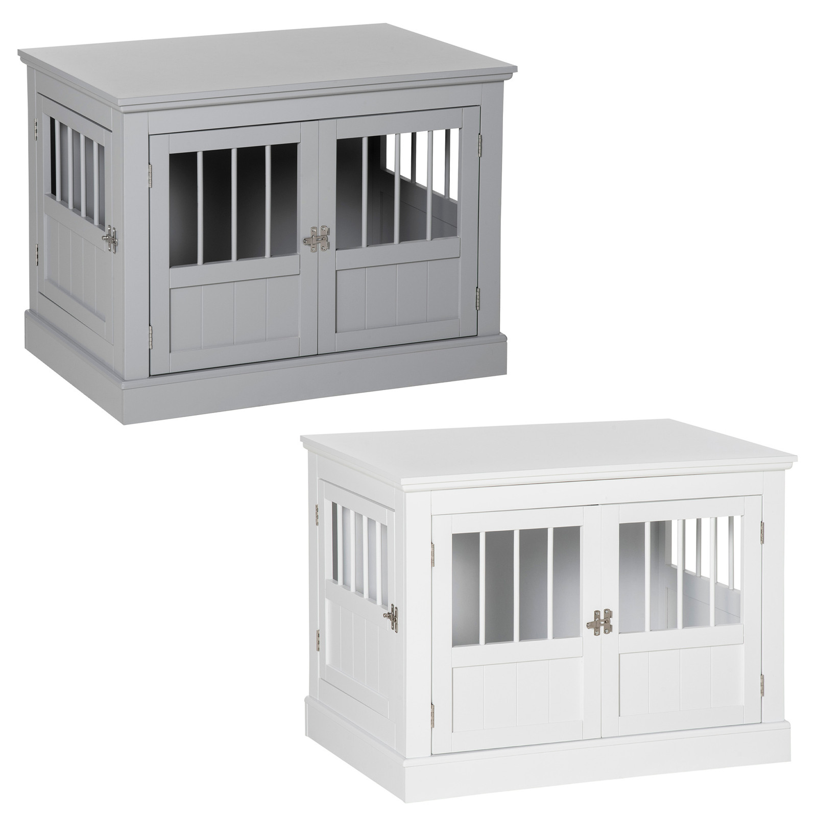 PawHut Wooden Dog Crate Furniture Indoor Pet Cage W/ Magnetic Doors