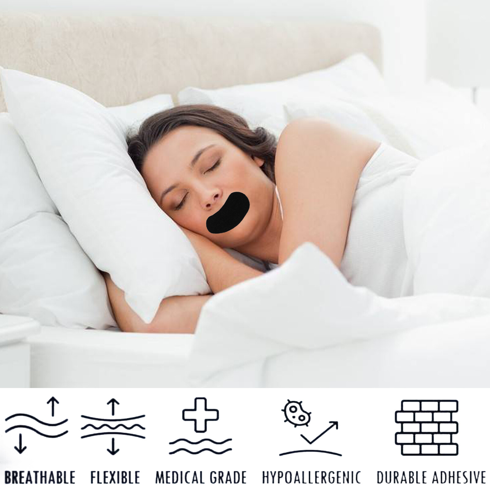 100pcs Strip-Mouth Tape Advanced Gentle for Better Nose Improved-Breathing Mini