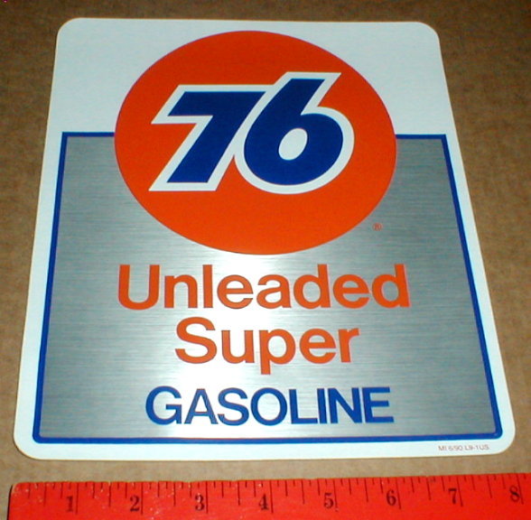 2 Unocal Union 76 gas station original vtg NOS new Gasoline pump decal stickers