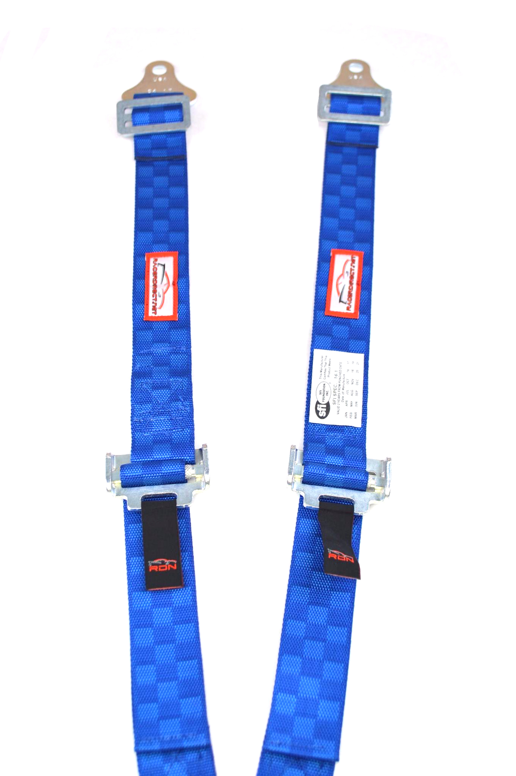 QUARTER MIDGET HARNESS 2" SFI 16.1 PULL UP LAP BELT CAM LOCK BLUE CHECKERBOARD