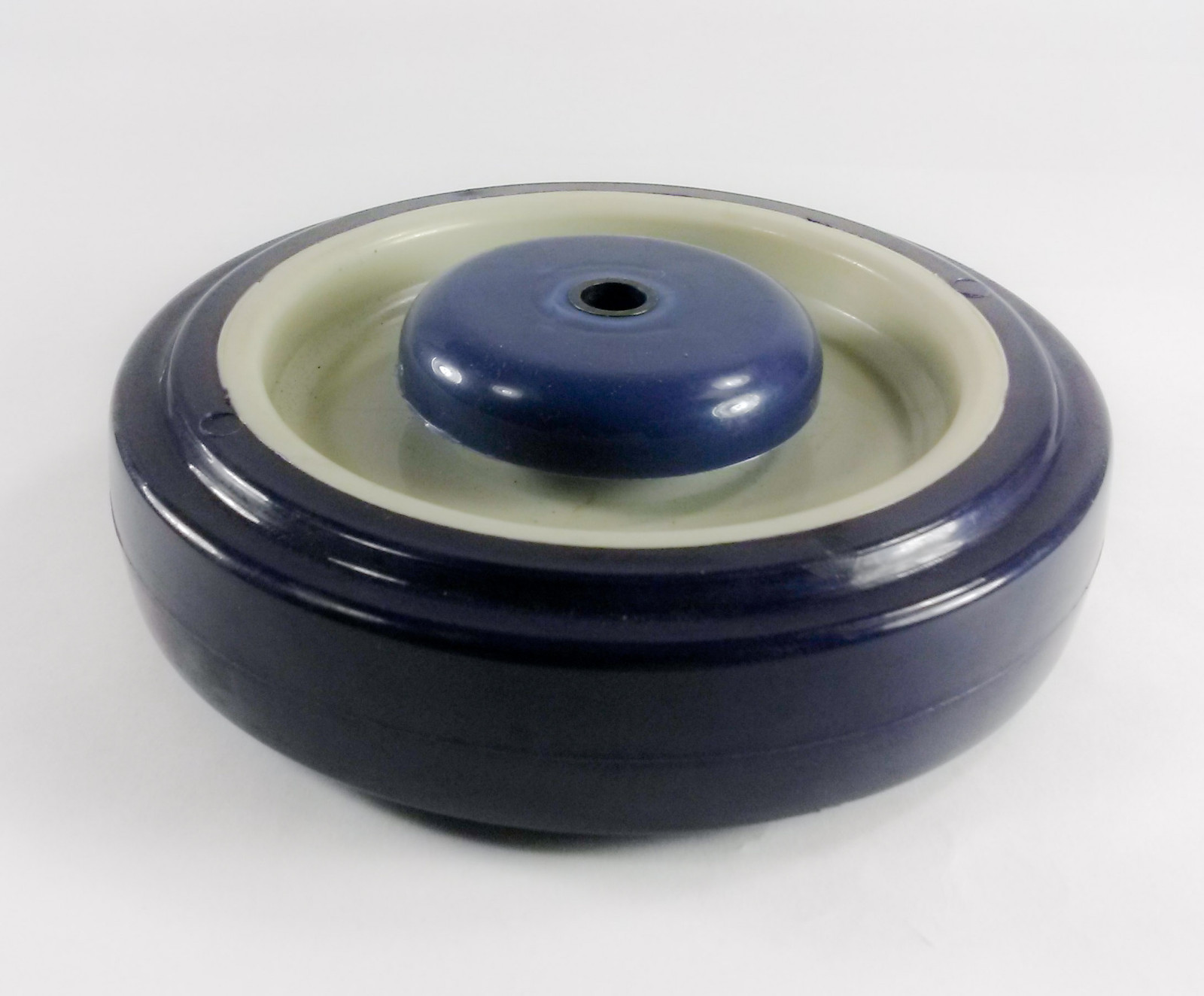 5" x 1-1/4" Polyurethane Shopping Cart Wheel with Axle and Nut (5/16") - 1 EA