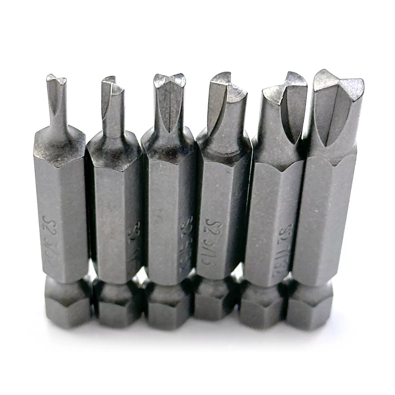 6 pcs Type G Clutch Bits Set for Vintage American Cars 3/32 to 1/4 Hex S2 Steel