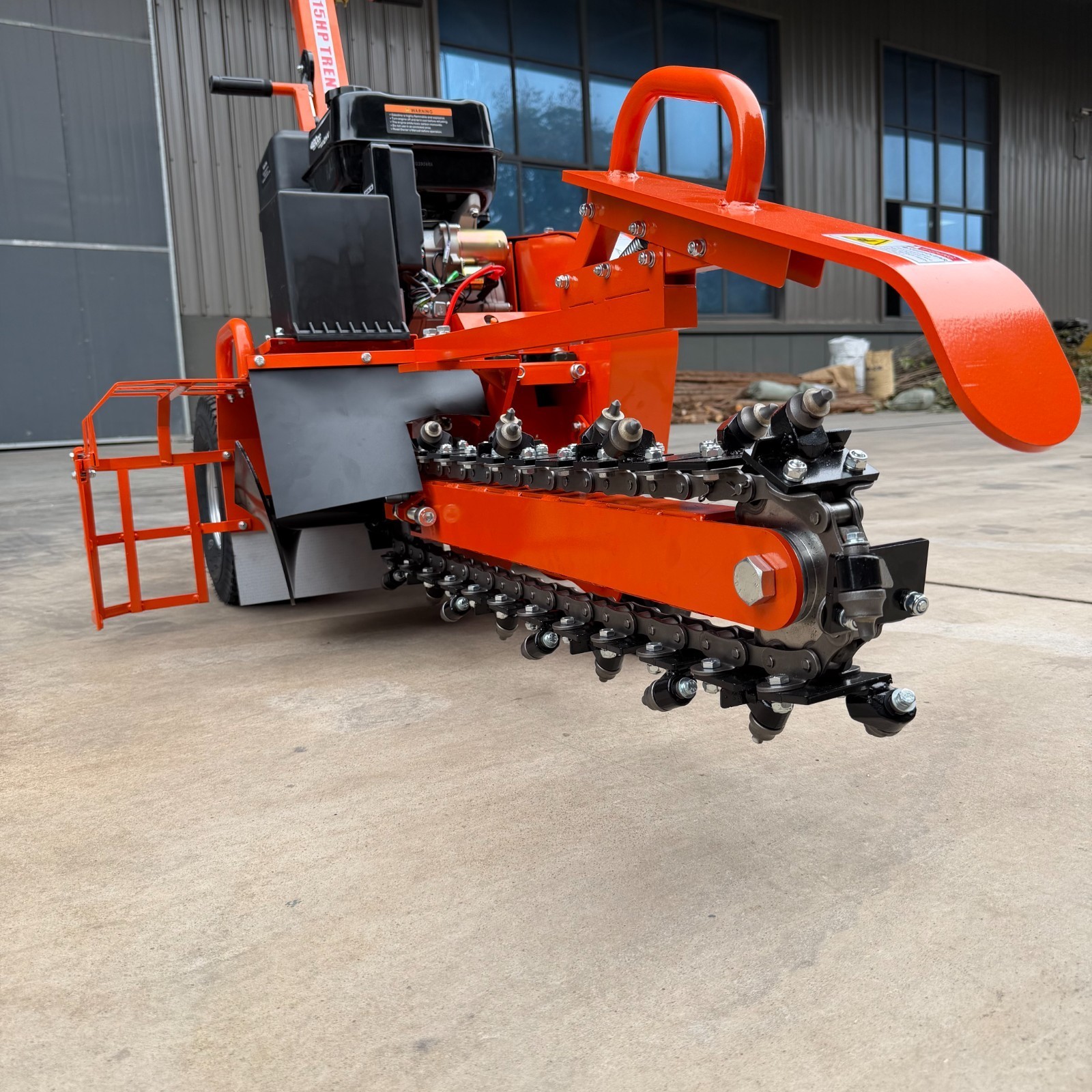 15HP E-Start Gas Powered Trencher, 420cc 24'' Trench Depth/4'' Trench Width