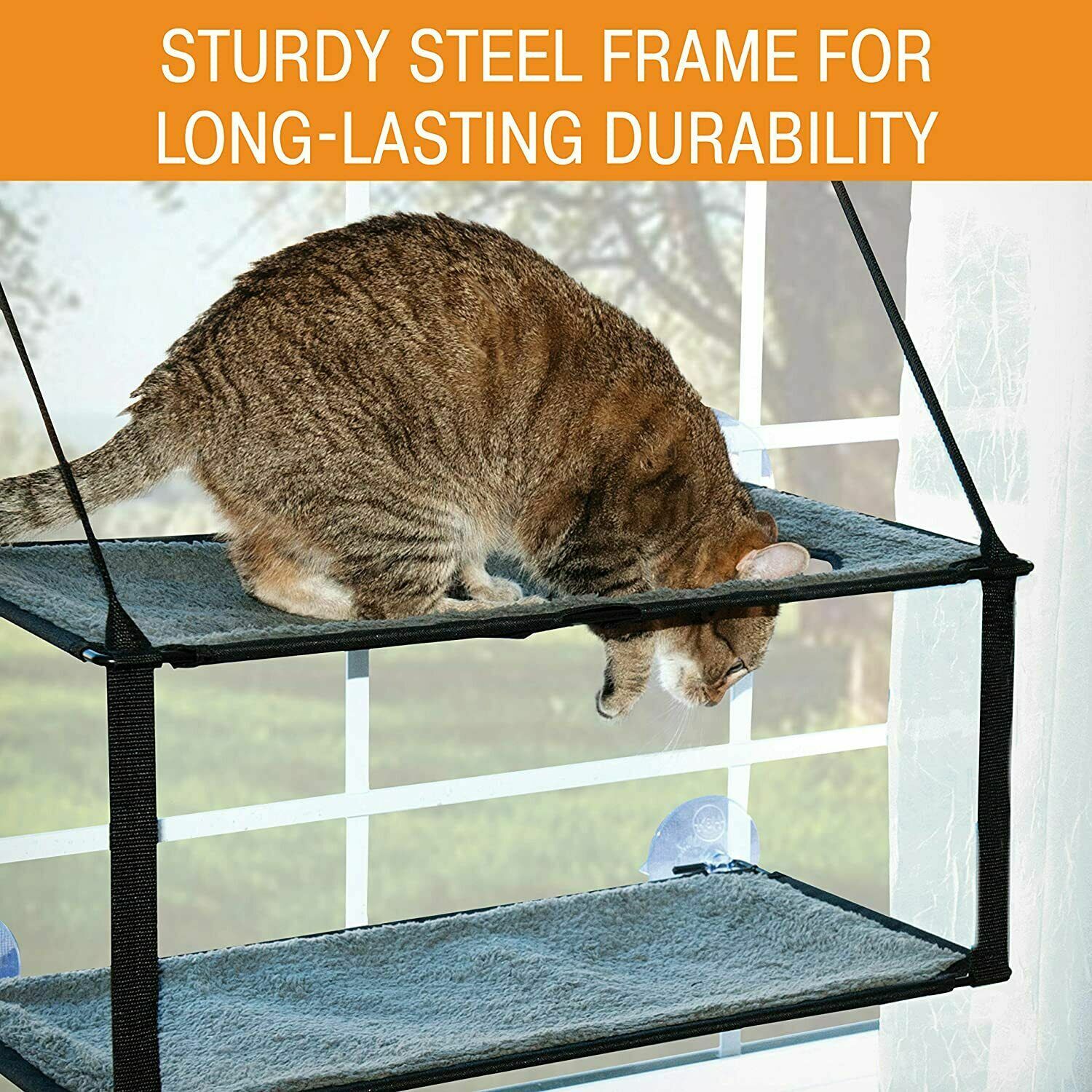 Cat Window Perch 2 Layer Cat Window Hammock Sleeping Hanging Beds Mount Stack
