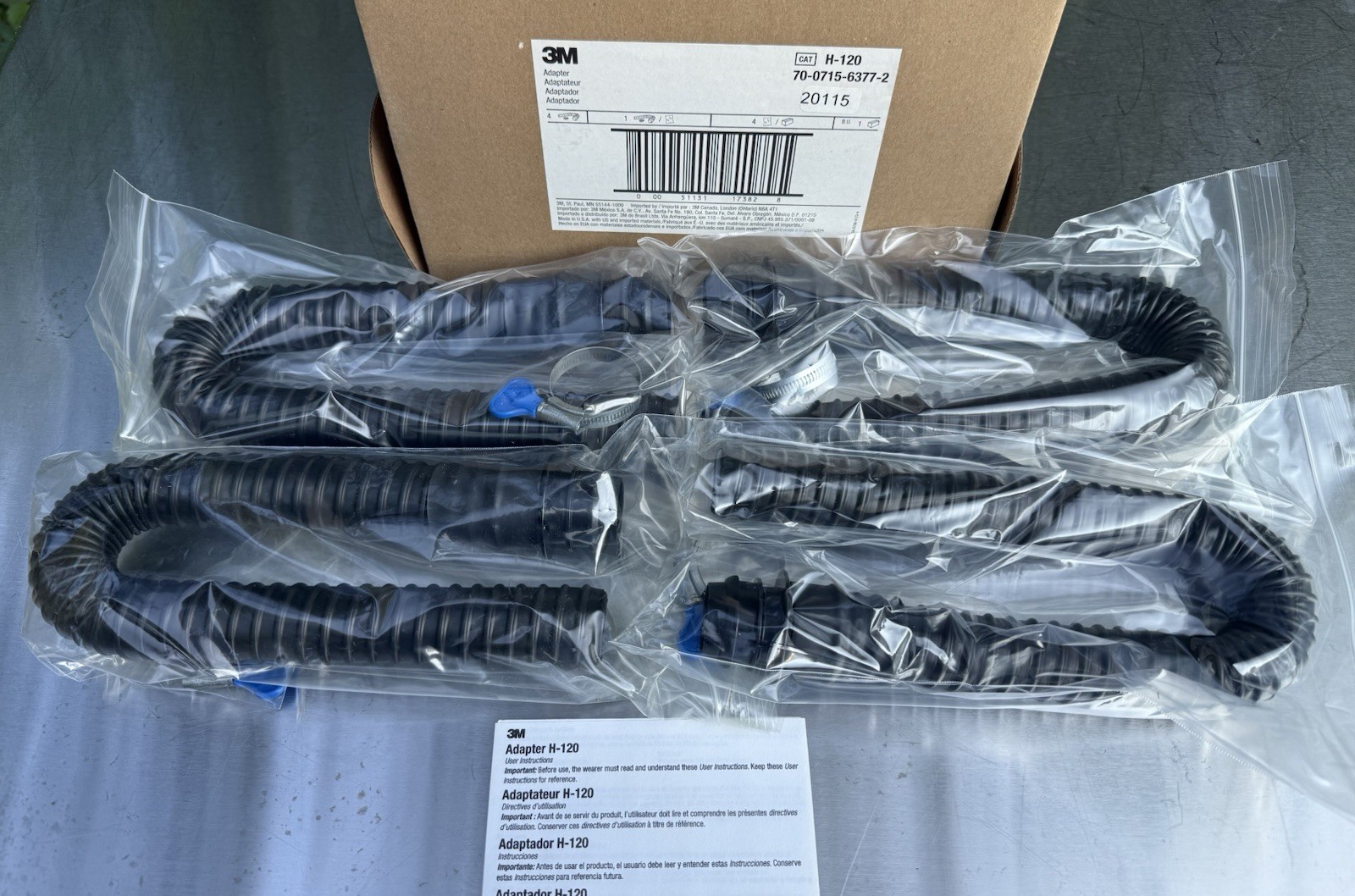 Pack Of 4 - 3M H-120 PAPR Respirator Breathing Tube Connection Adapter *New