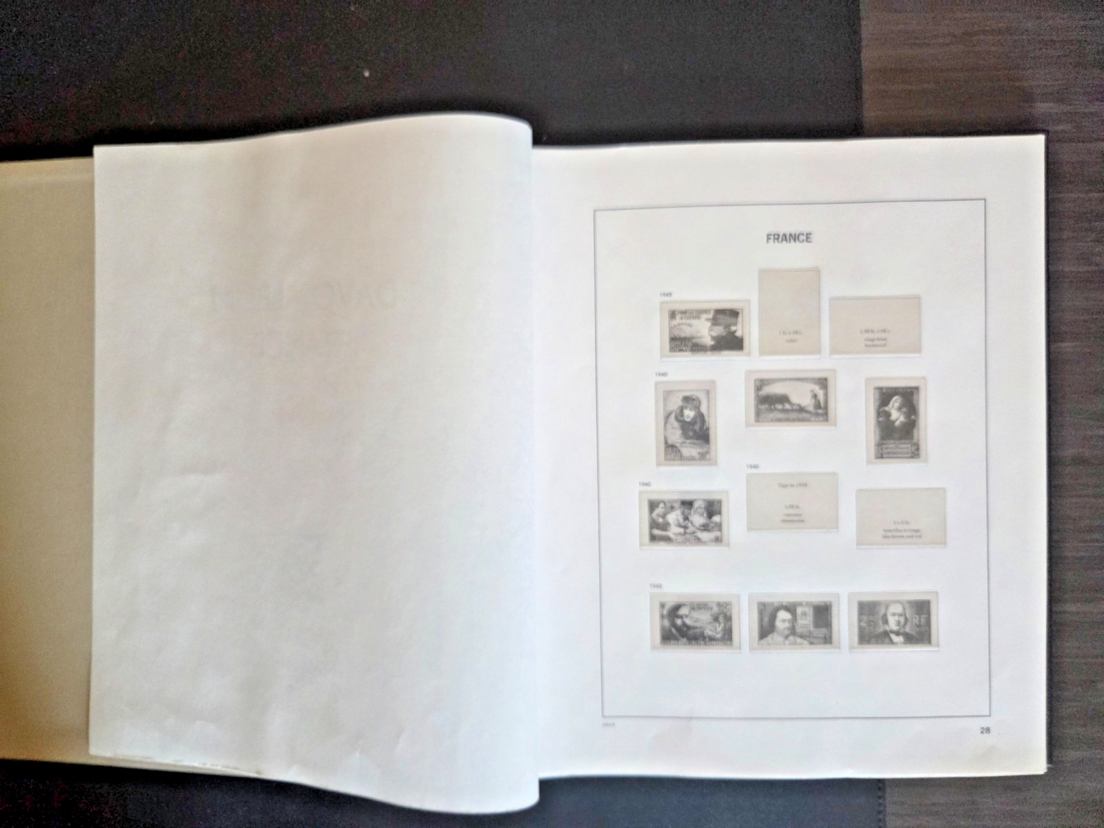 26052-France Davo Stamp Album Binder with Pages 1940-1950, NO Stamps