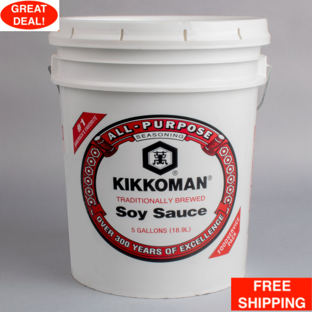 Kikkoman Traditionally Brewed Bulk Commercial Restaurant Soy Sauce 5 Gallon Pail