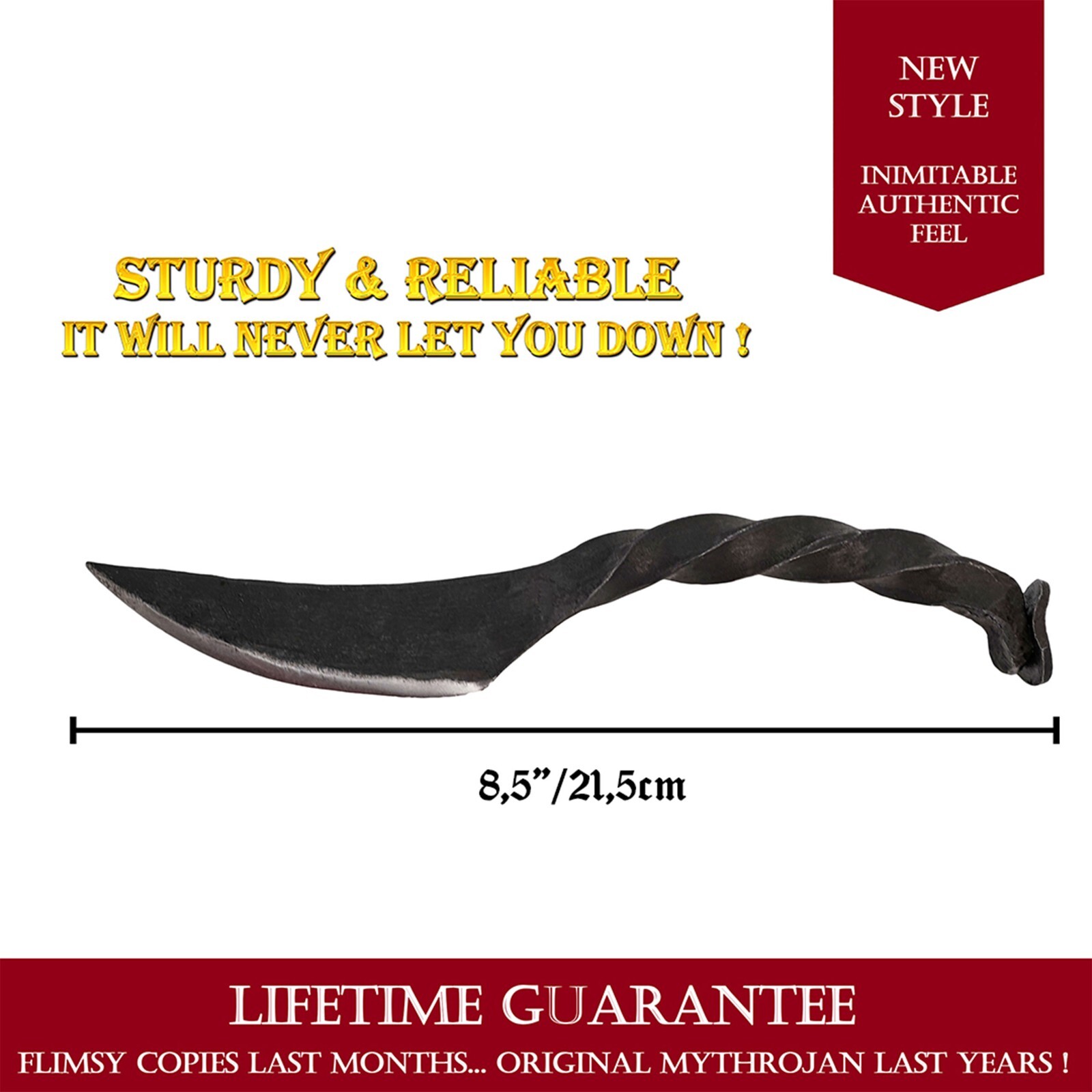 Hunting Pocket Knife Carbon Steel Railroad Spike Handforged Twisted Handle Black