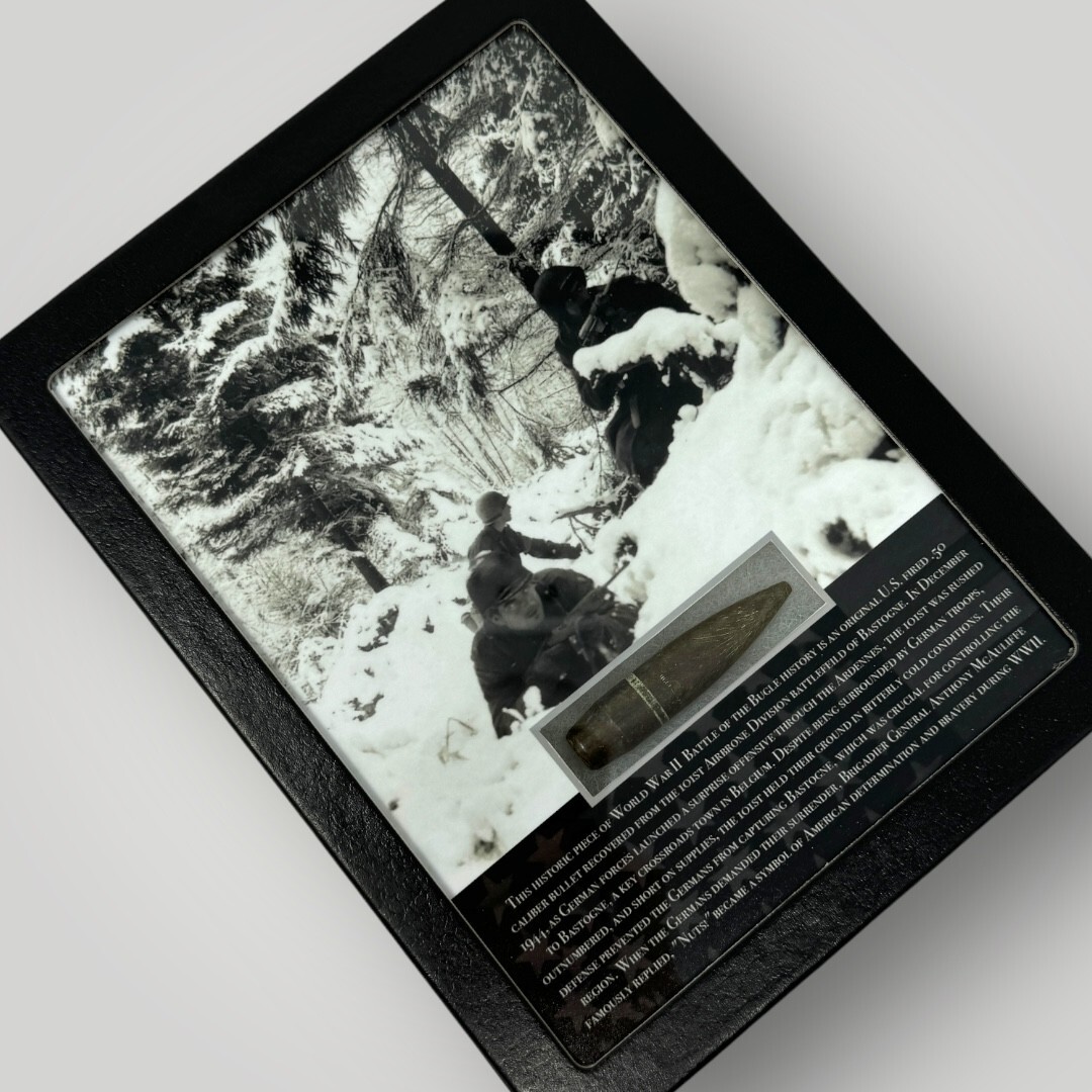 WWII Battle of the Bulge Bastogne Ardennes 1944-45 Military Gift Display COA