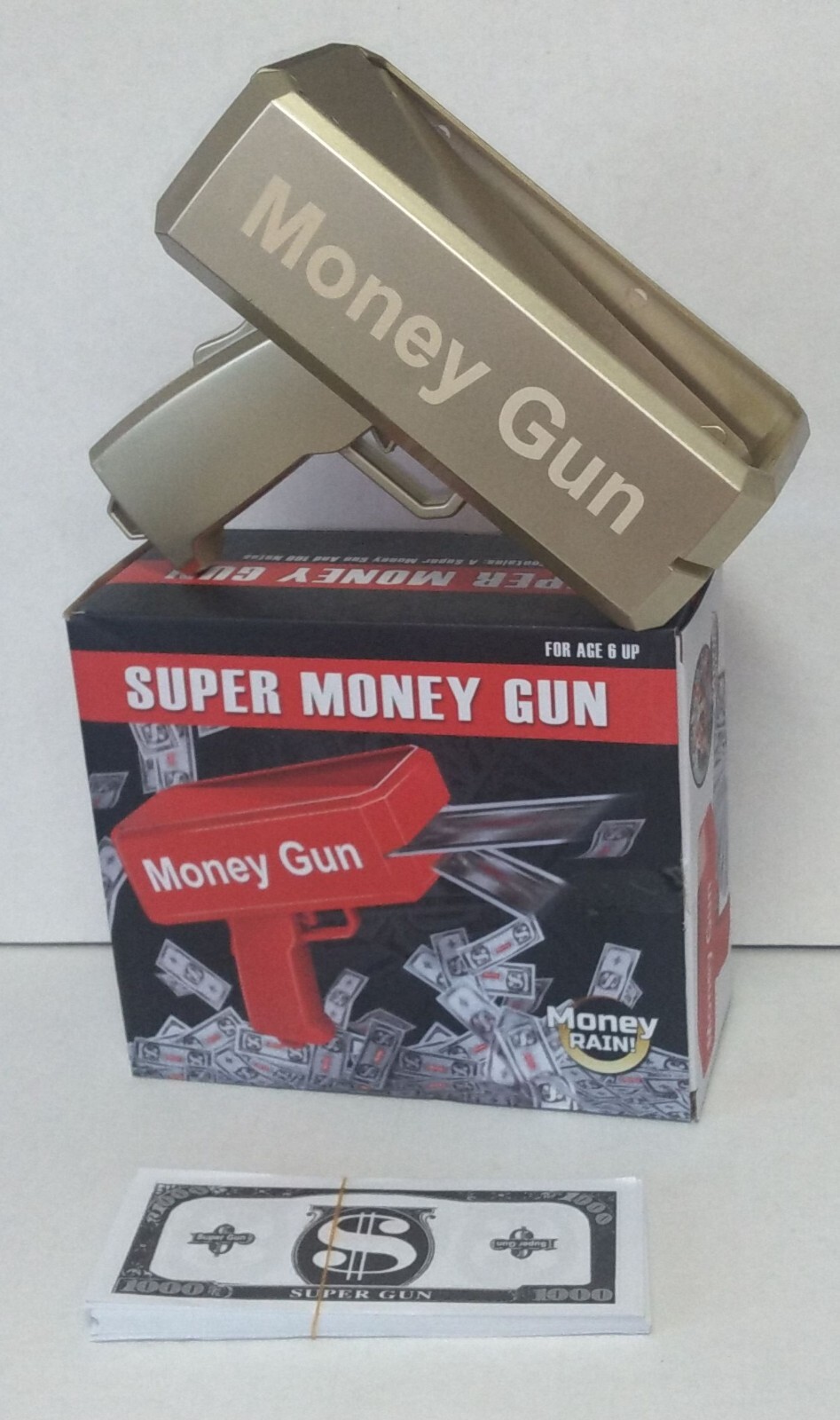 Money Guns Shooter Super Money Gun Make it Rain Toy Gun Gold   Brand New in Box