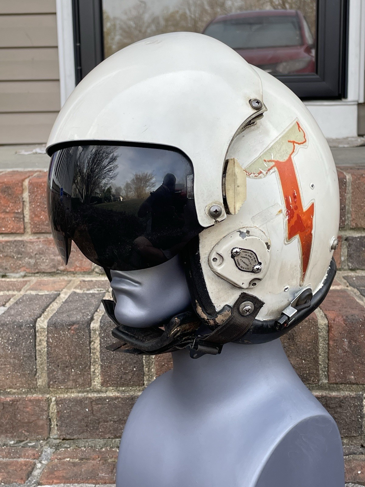 Vtg HGU-26 Dual Visor Gentex Flight Fighter Pilot Helmet Partial decals