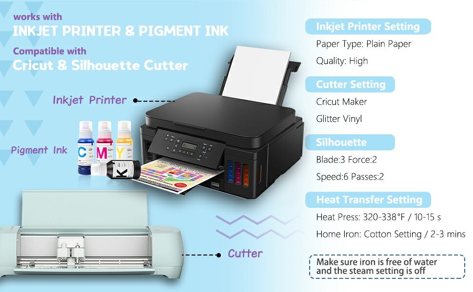 50Pack Heat Transfer Paper for Dark T Shirts 8.5x11" Iron on Transfer Paper