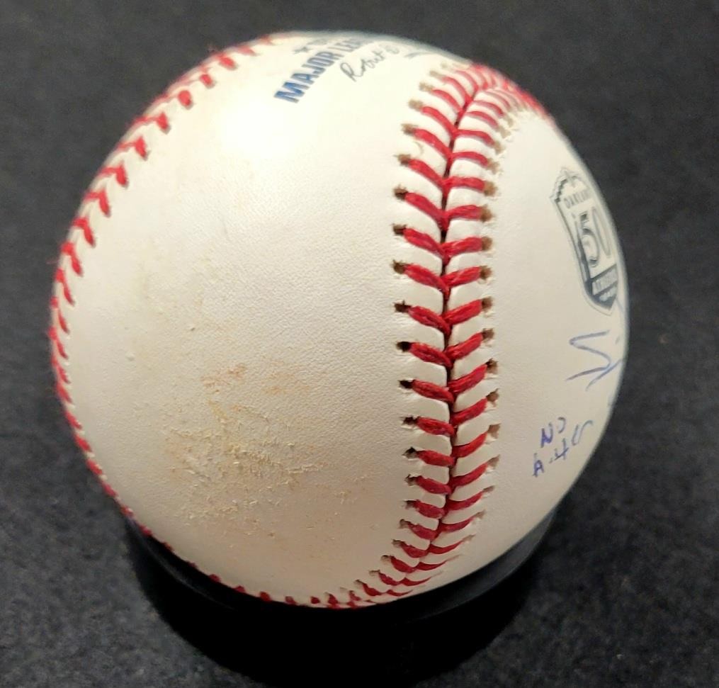 Sean Manaea signed "No Hitter 4/21/18" Oakland A's 50th Baseball autograph JSA