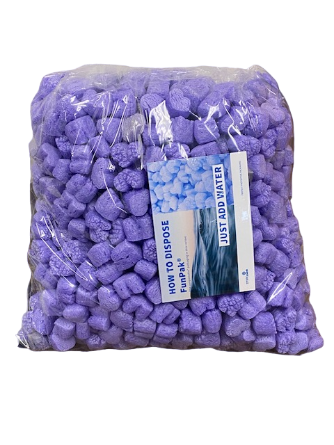FunPak Packing Peanuts Purple Hearts MiniPack .6 cu ft Biodegradable