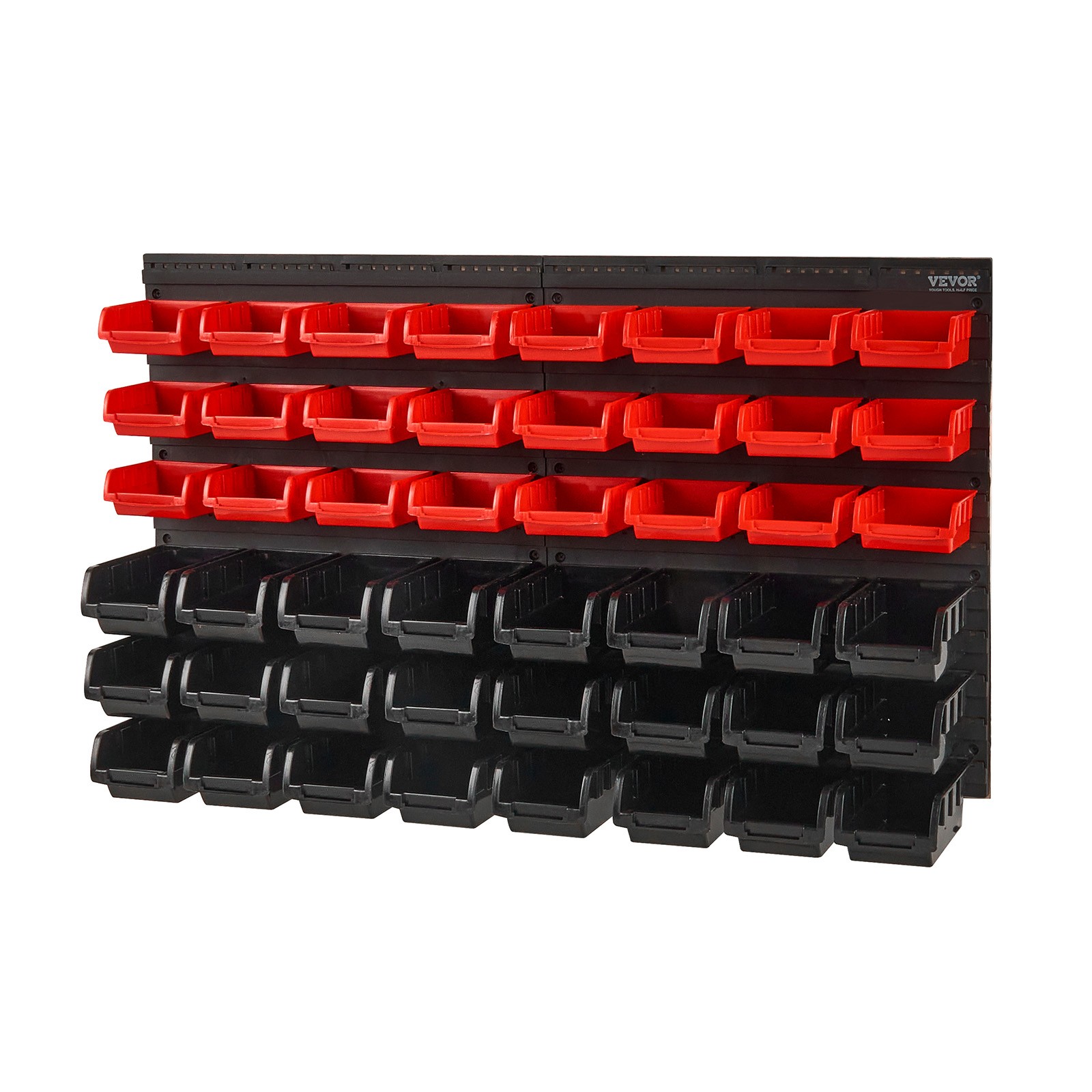 VEVOR Wall Mounted Storage Bins Small Parts Organizer Garage Tool Rack 48 Bins
