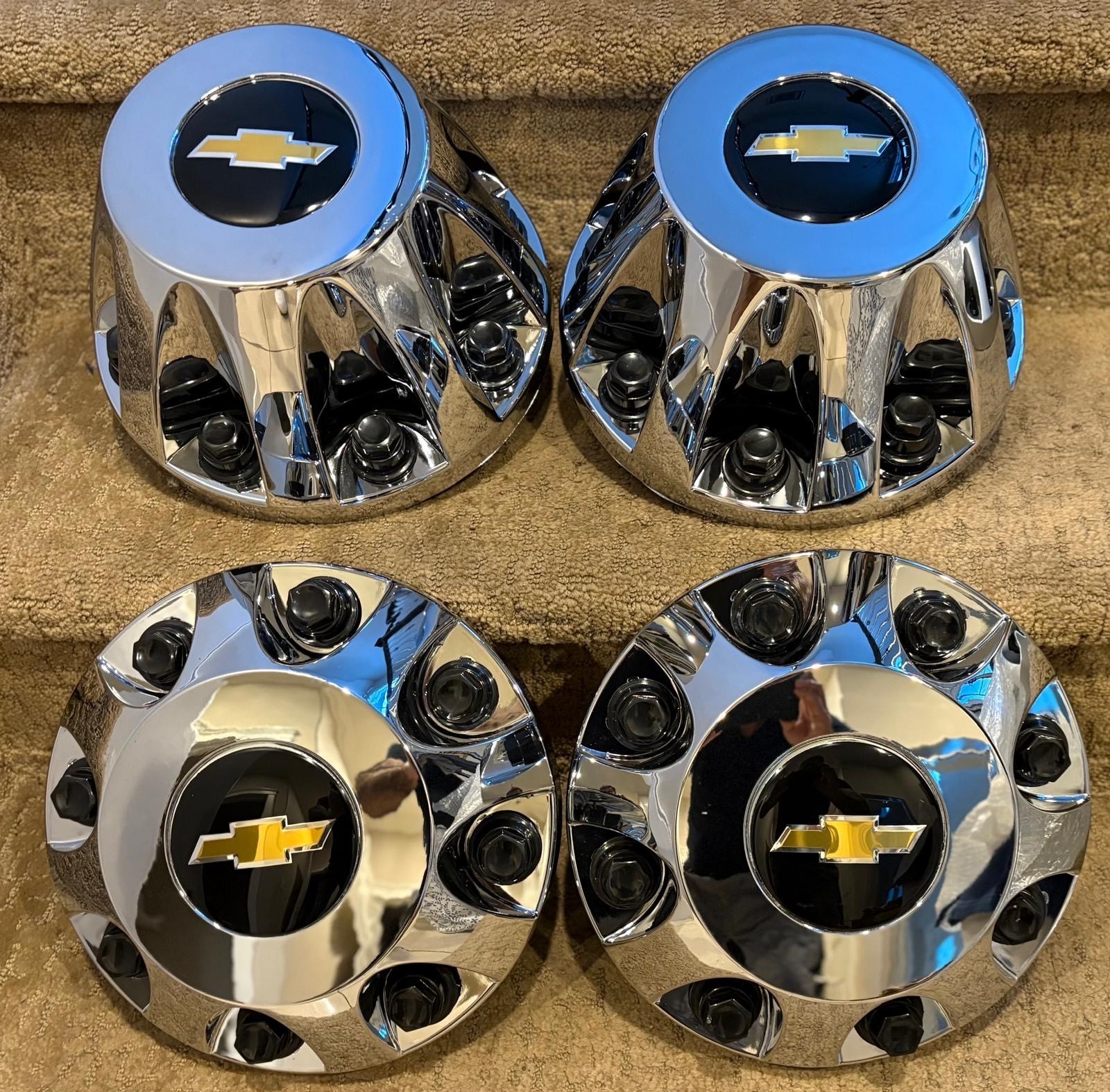 NEW 4pc. 2011-2024 Silverado 3500 17" Dually Wheel Center Cap Hub Cap
