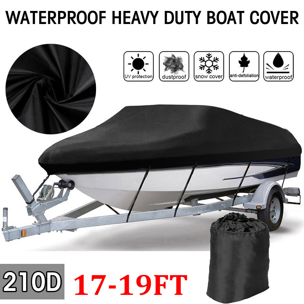 17' 18' 19' Heavy Duty Boat Cover Trailerable Fishing Ski Bass V-Hull Runabouts