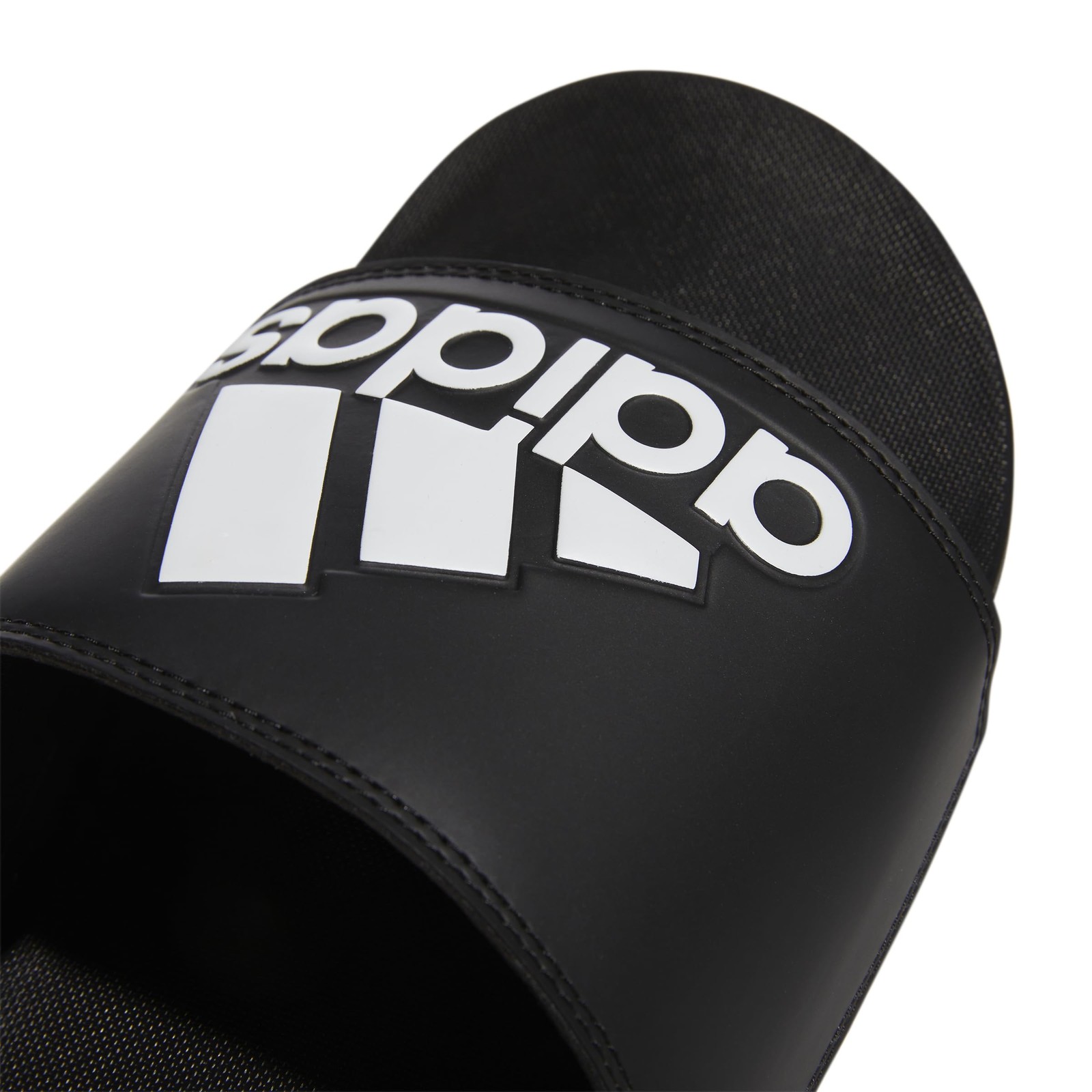 adidas Unisex Adilette Comfort Slide Sandal, Black/White/Black, 14 US Women, Men