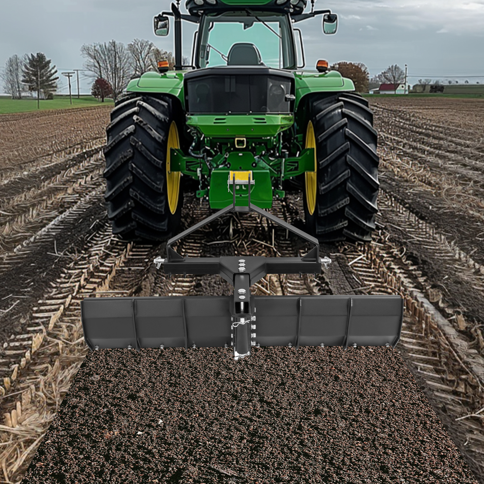 52" Width 3 Point Rear Grading Blade Scrape Blade Fit Category 0 & 1 Tractors