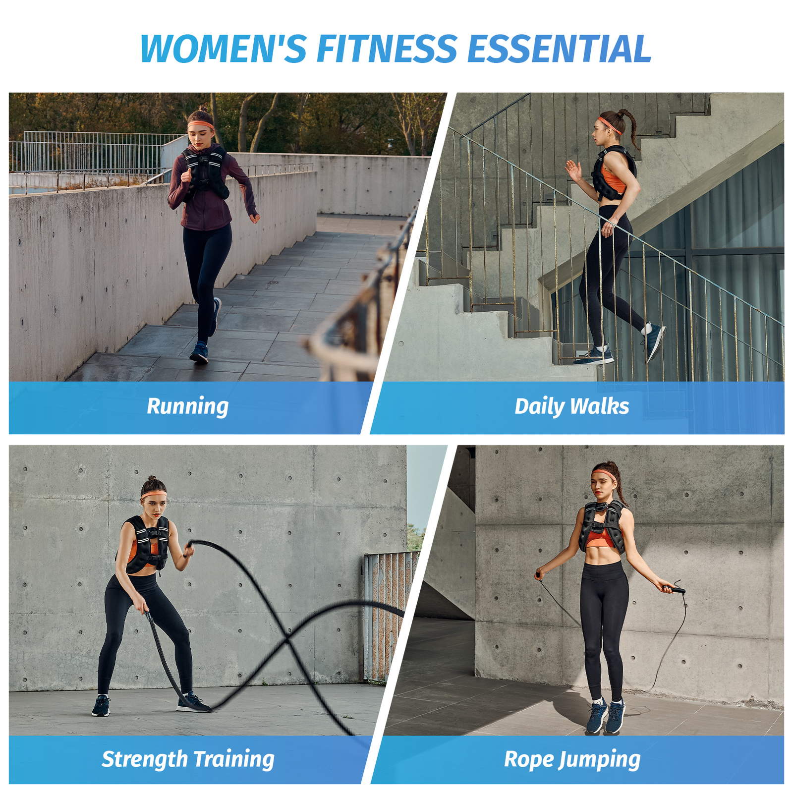 ZELUS Weighted Vest 6lb/8lb/12lb/20lb/25lb/30lb Weight Vest w Reflective Stripe