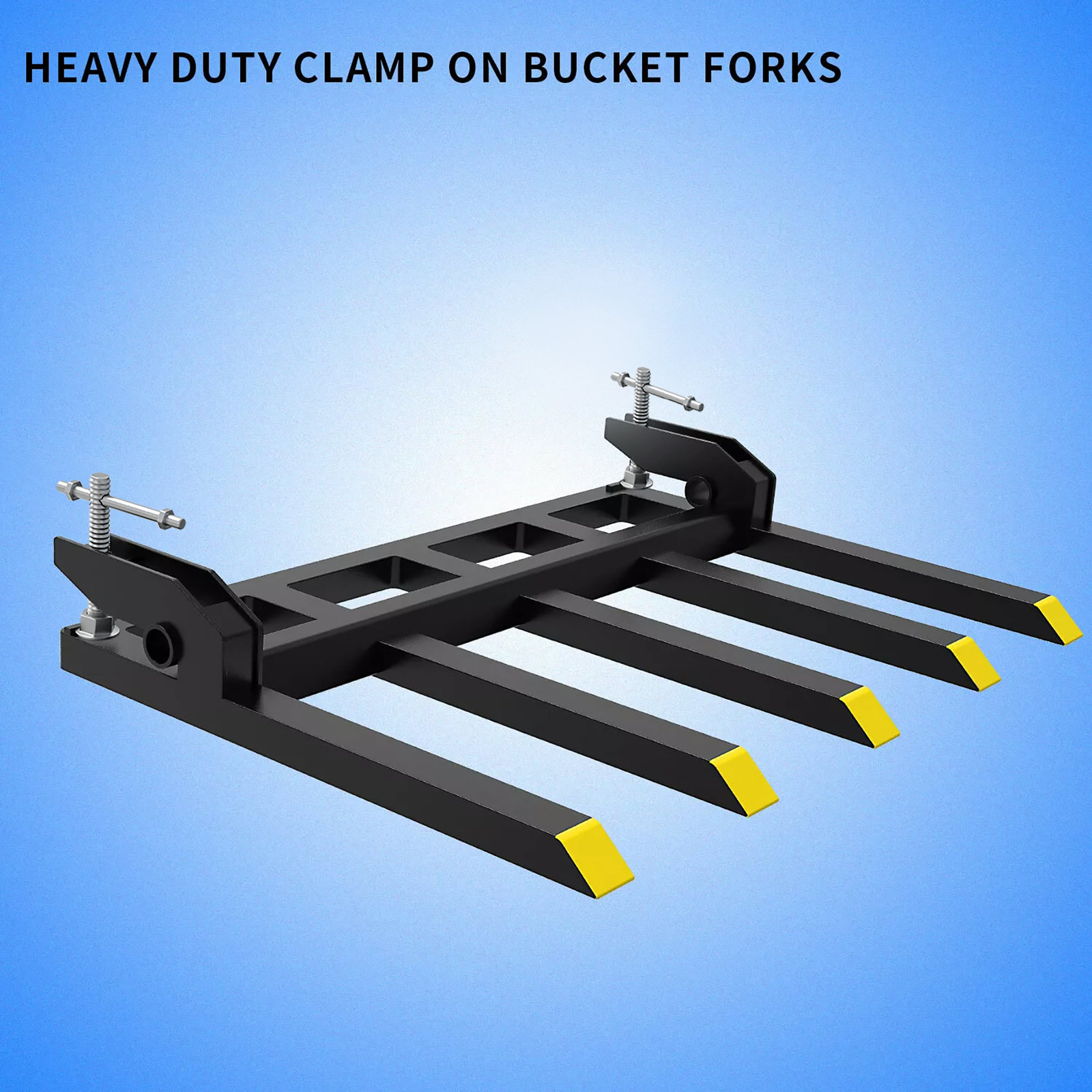 42" Durable Clamp-On Debris Fork for Tractor and Skid Steer Heavy Duty 2500 LBS